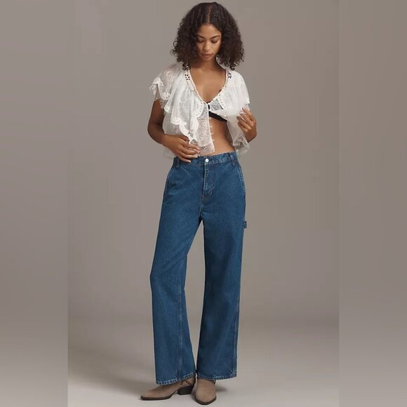 Reformation Diego Mid Rise Baggy Utility Carpenters Jeans Size 29 Revolve Anthro - Picture 2 of 16